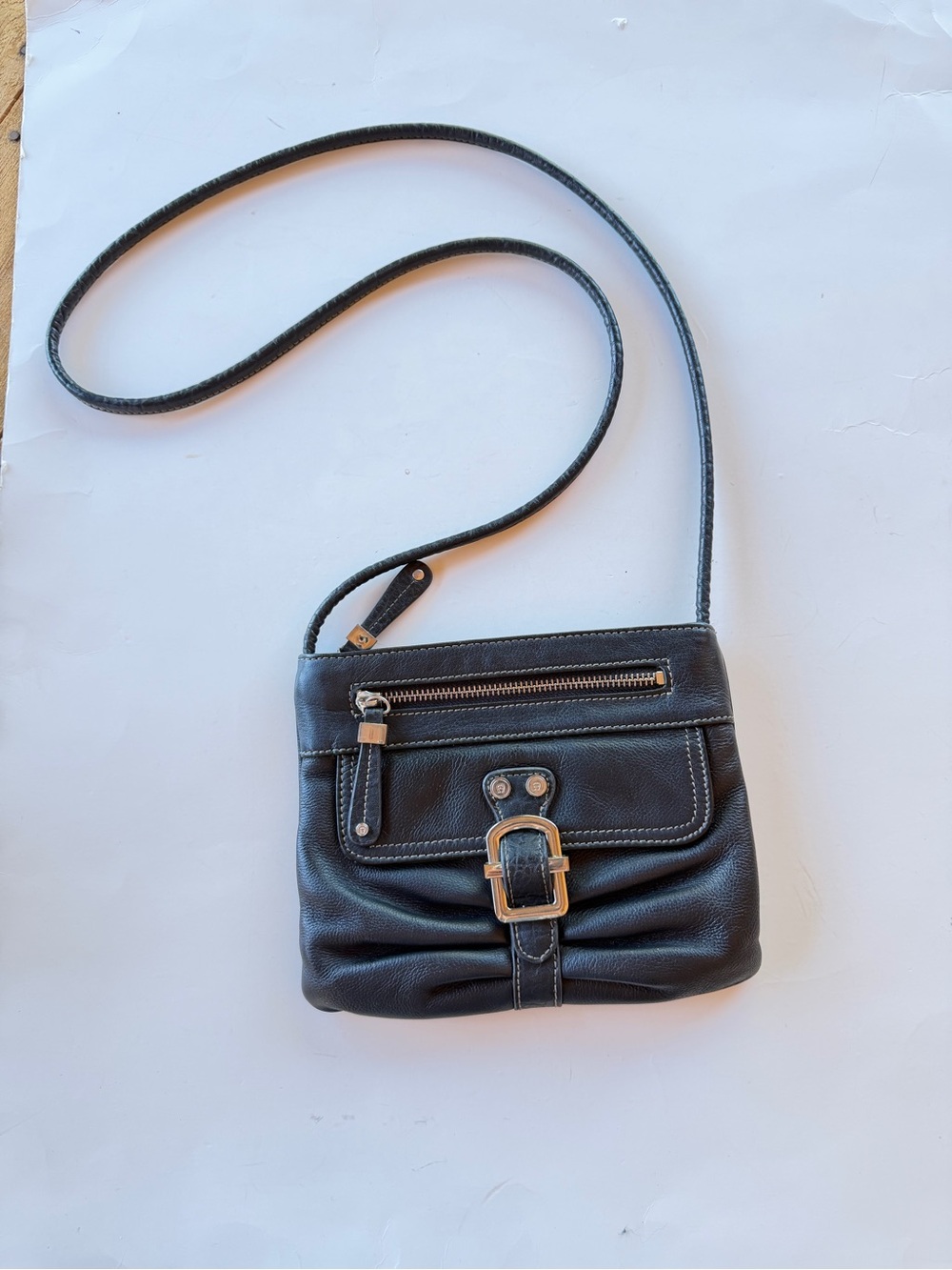 Etienne Aigner Black Genuine Leather Crossbody Bag Purse